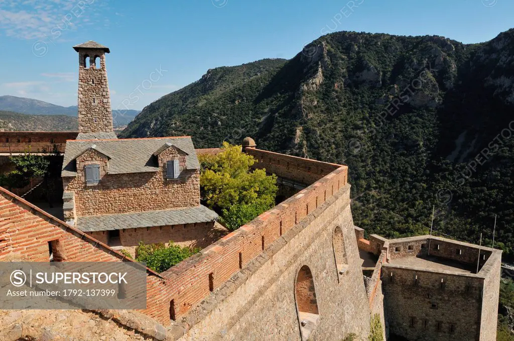 France, Pyrenees Orientales, Villefranche de Conflent, Fort Liberia, listed as World Heritage by UNESCO, monument built by Vauban in 1681, fortified b...