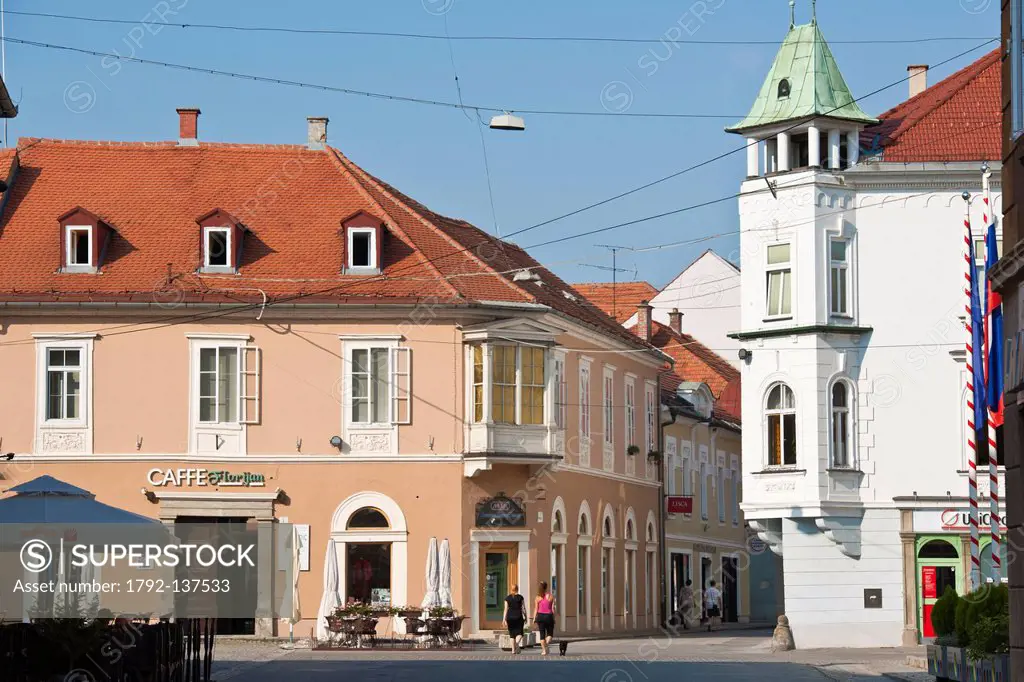 Slovenia, Lower Styria Region, Ptuj, town on the Drava River banks, Mestni Square