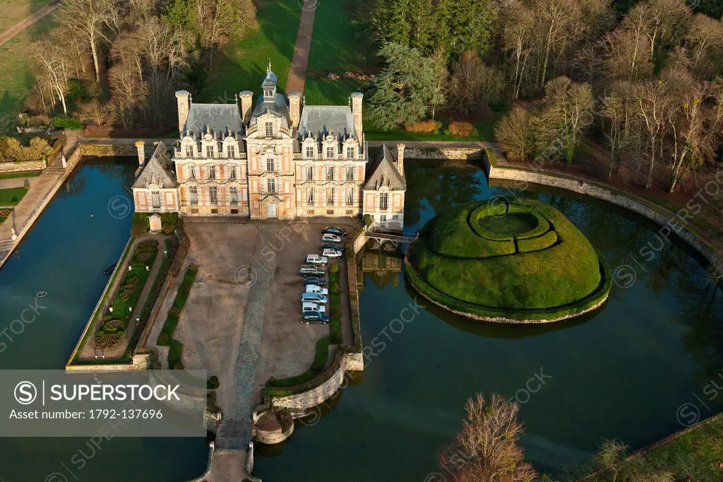 France, Eure, Chateau de Beaumesnil aerial view