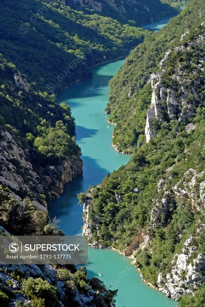 France, Alpes de Haute Provence, Parc Naturel Regional du Verdon Natural Regional Park of Verdon, Gorges of the Verdon river