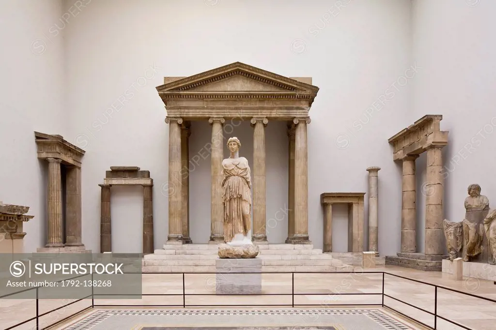 Germany, Berlin, Museum Island, Pergamon Museum Pergamonmuseum, a room devoted to hellenistic architecture, Western facade of the Zeus Sosipolis Magne...