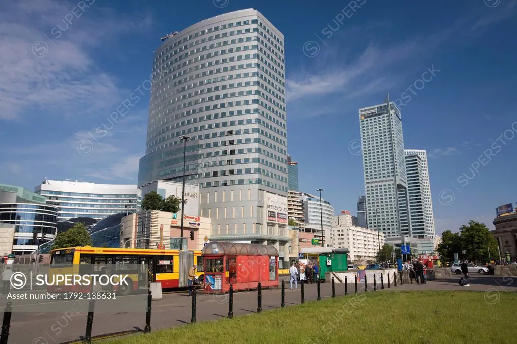Poland, Warsaw, new office buildings near central station