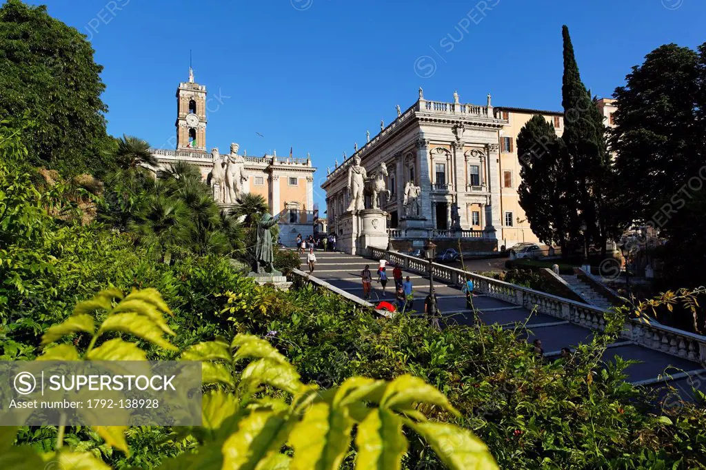 Italy, Lazio, Rome, historical center listed as World Heritage by UNESCO, Piazza del Campidoglio Capitol Square