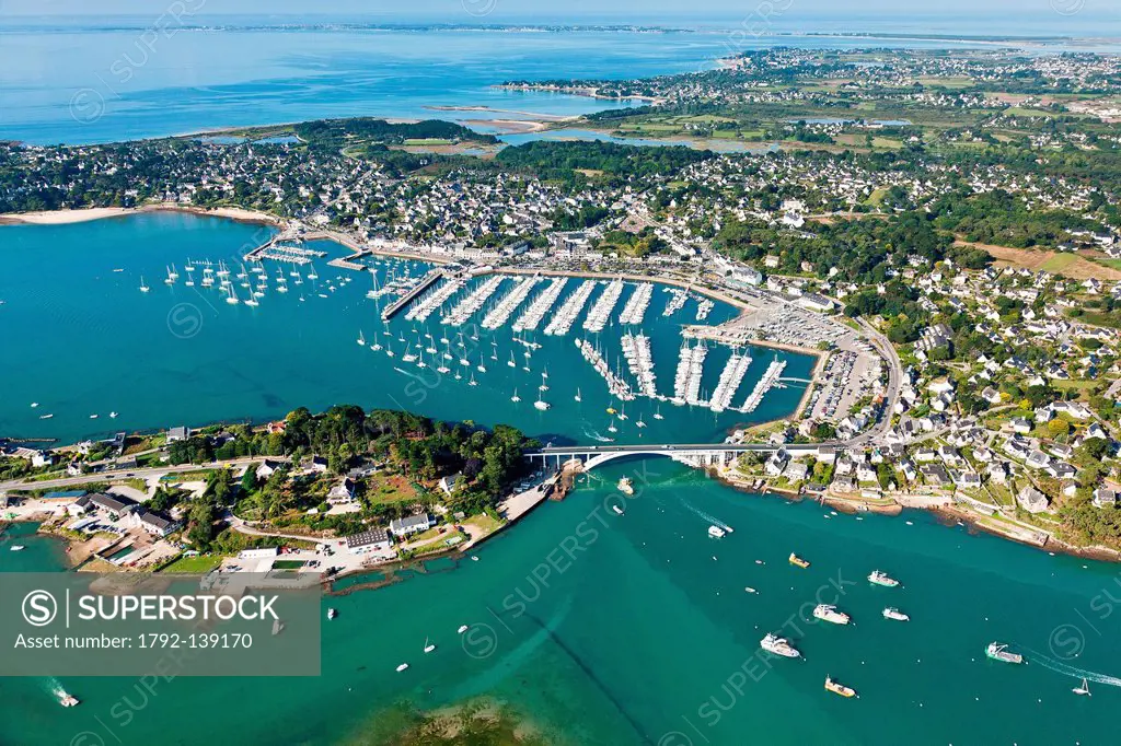 France, Morbihan, La Trinite sur Mer, marina aerial view