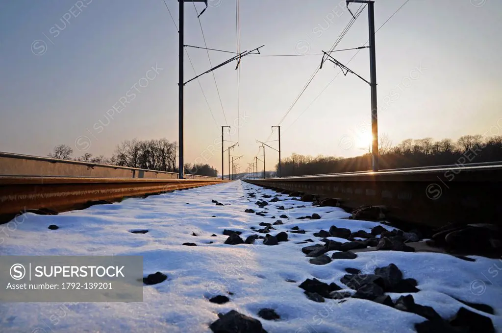 France, ligne LGV high speed railway line, the Eastern branch, from Belfort to Dijon under construction