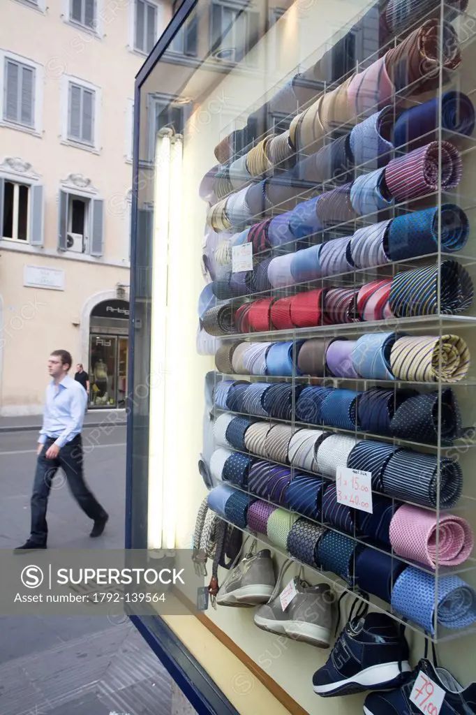 Italy, Latium, Rome, tie shop window