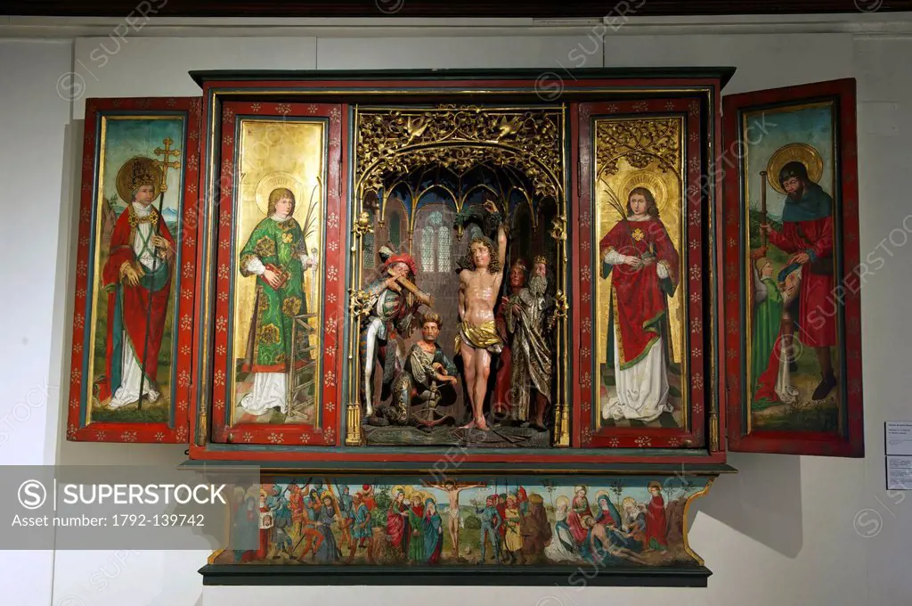 France, Bas Rhin, Strasbourg, old city listed as World Heritage by UNESCO, Musee de l´Oeuvre Notre Dame Frauenhausmuseum, St Sebastian altarpiece