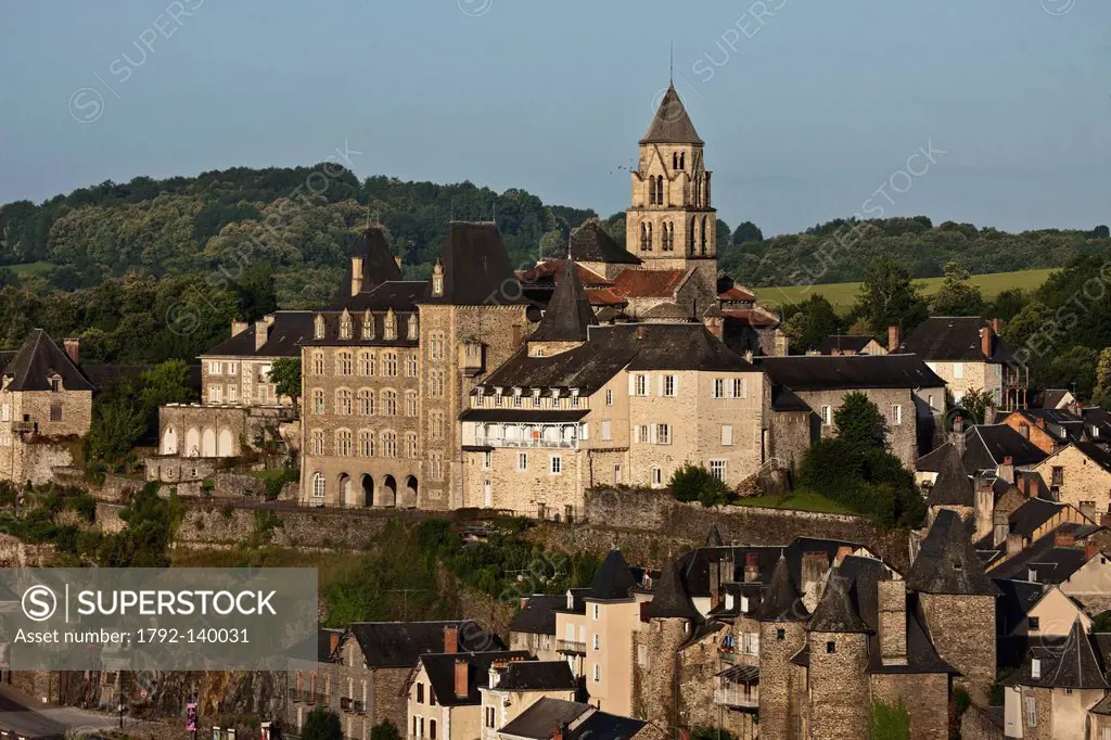 France, Correze, Uzerche, the village and the church of St Peter dominates the Vezere