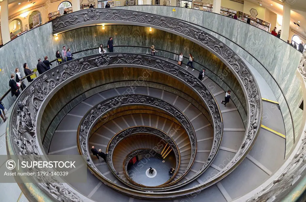 Italy, Lazio, Rome, Vatican city listed as World Heritage by UNESCO, Vatican museums, the spiral stairway by Giuseppe Momo