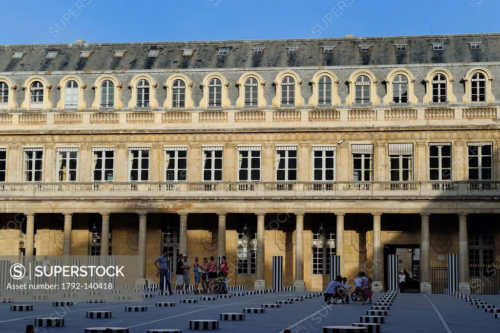 France, Paris, Palais Royal, Buren column