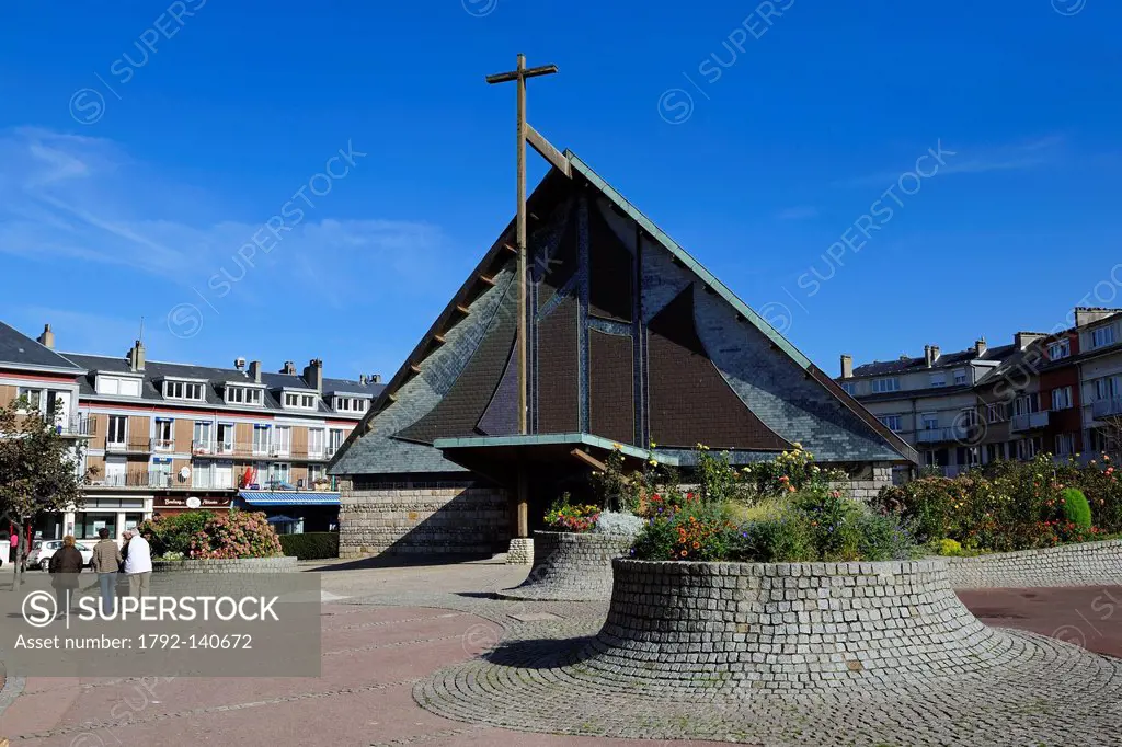 France, Seine Maritime, Saint Valery en Caux, the church