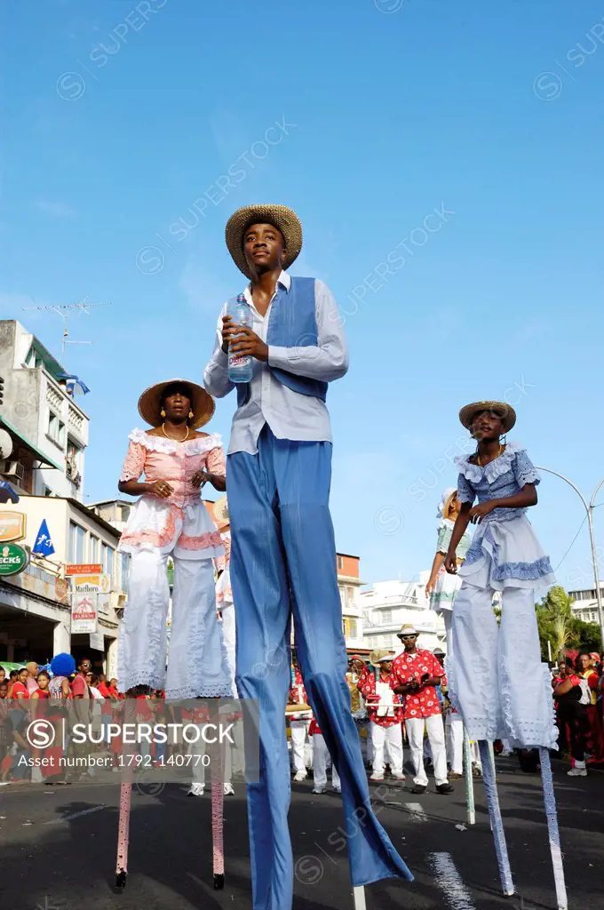 France, Martinique French West Indies, Fort de France, Parade of waders during the carnival