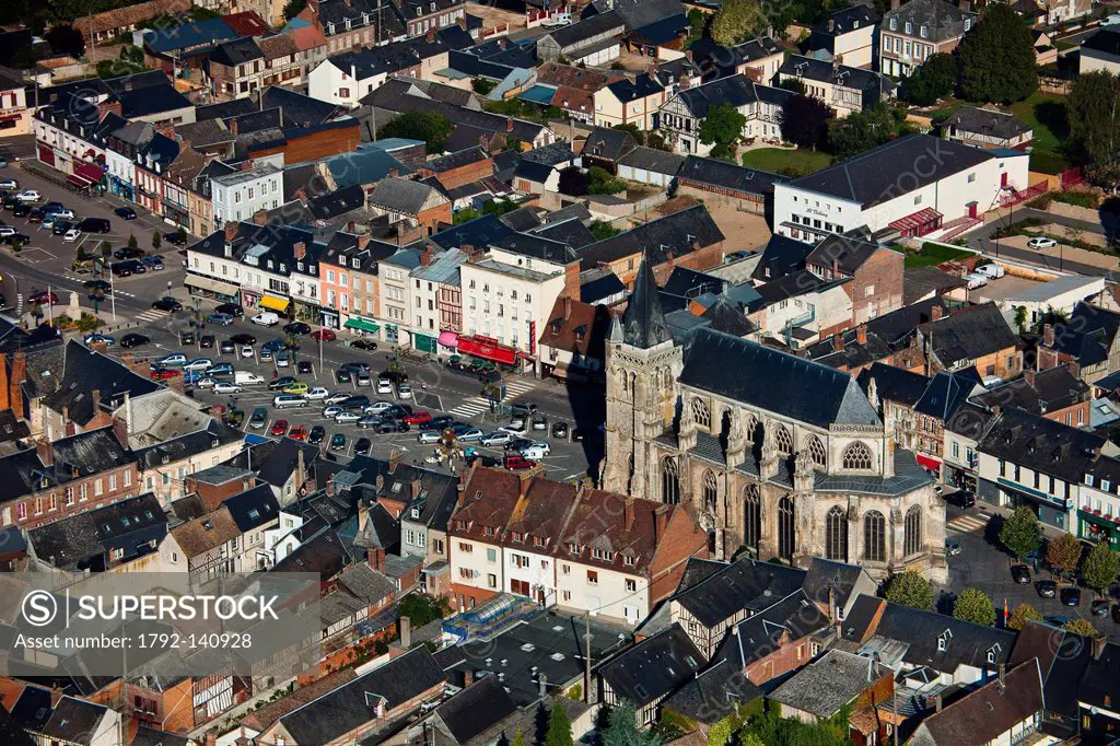 France, Eure, Le Neubourg aerial view