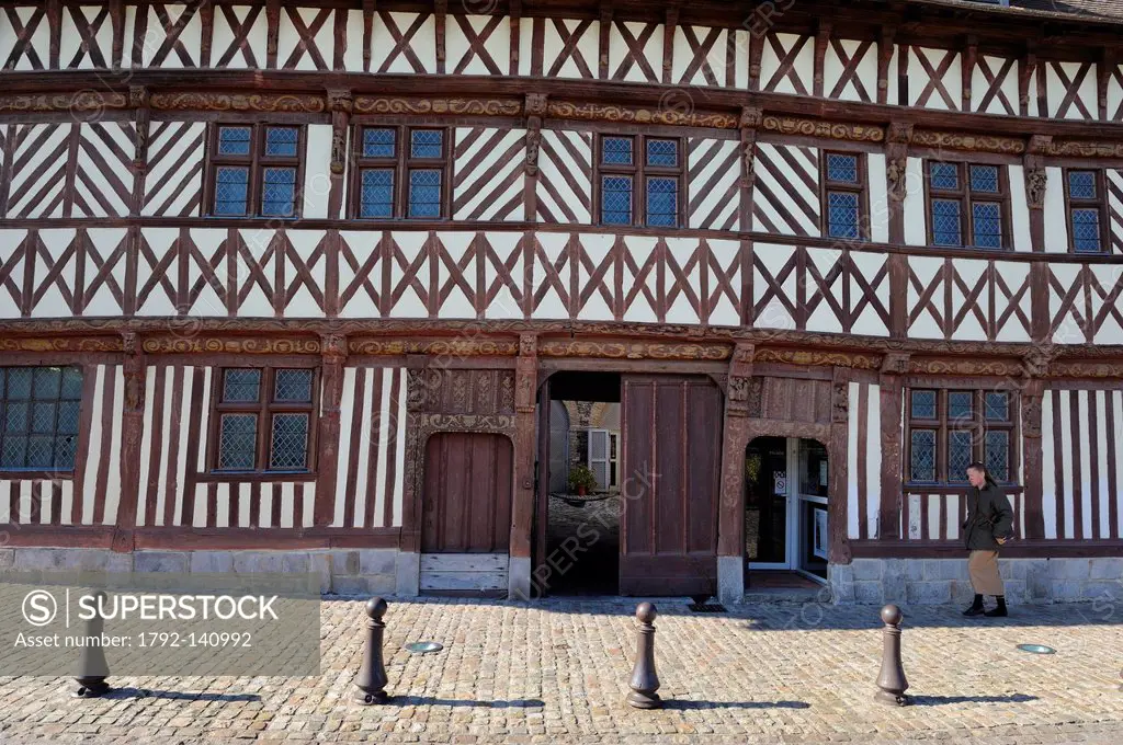 France, Seine Maritime, Saint Valery en Caux, the half timbered house called Henry IV 1540 also called house Ladire