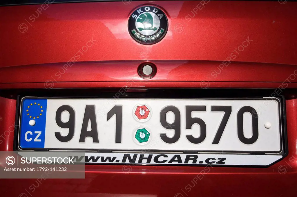 Czech Republic, Prague, Czech license plate