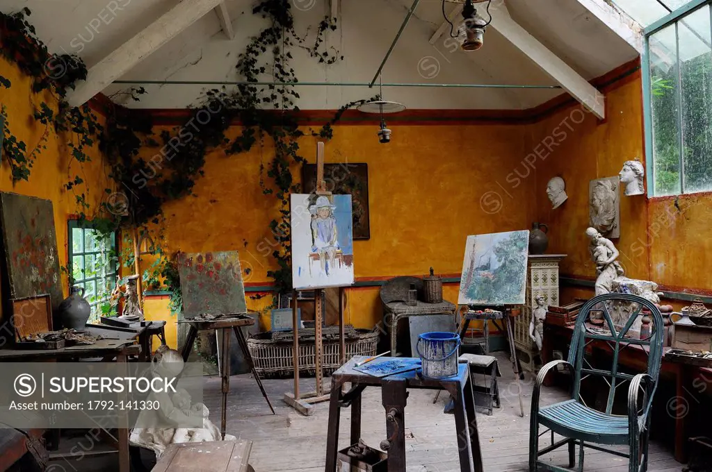 France, Eure, Giverny, the former Hotel Baudy, workshop that was used by the painters passing at the hotel