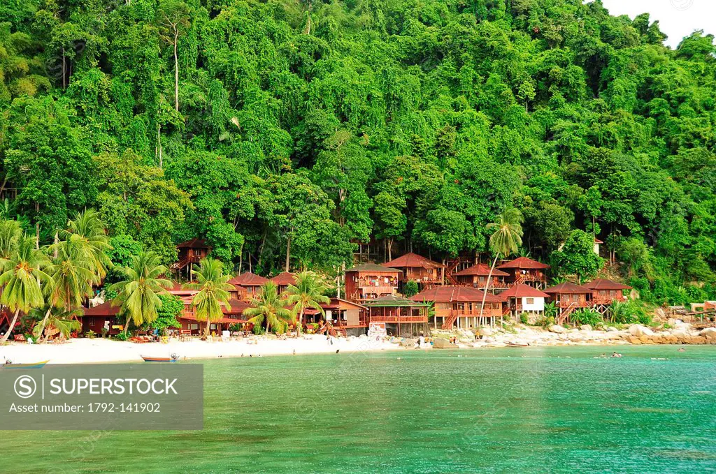 Malaysia, Terengganu State, Perhentian Islands, Perhentian Kecil, wooden hotel in the forest