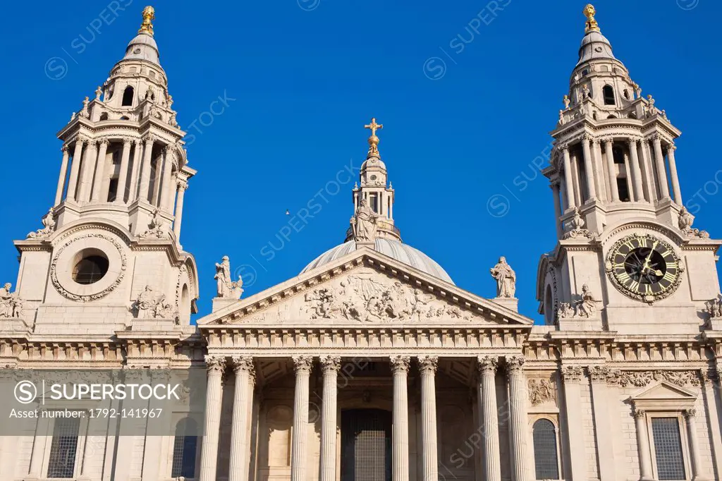 United Kingdom, London, City, St. Paul´s cathedral, designed by British architect Christopher Wren, inaugurated in 1710