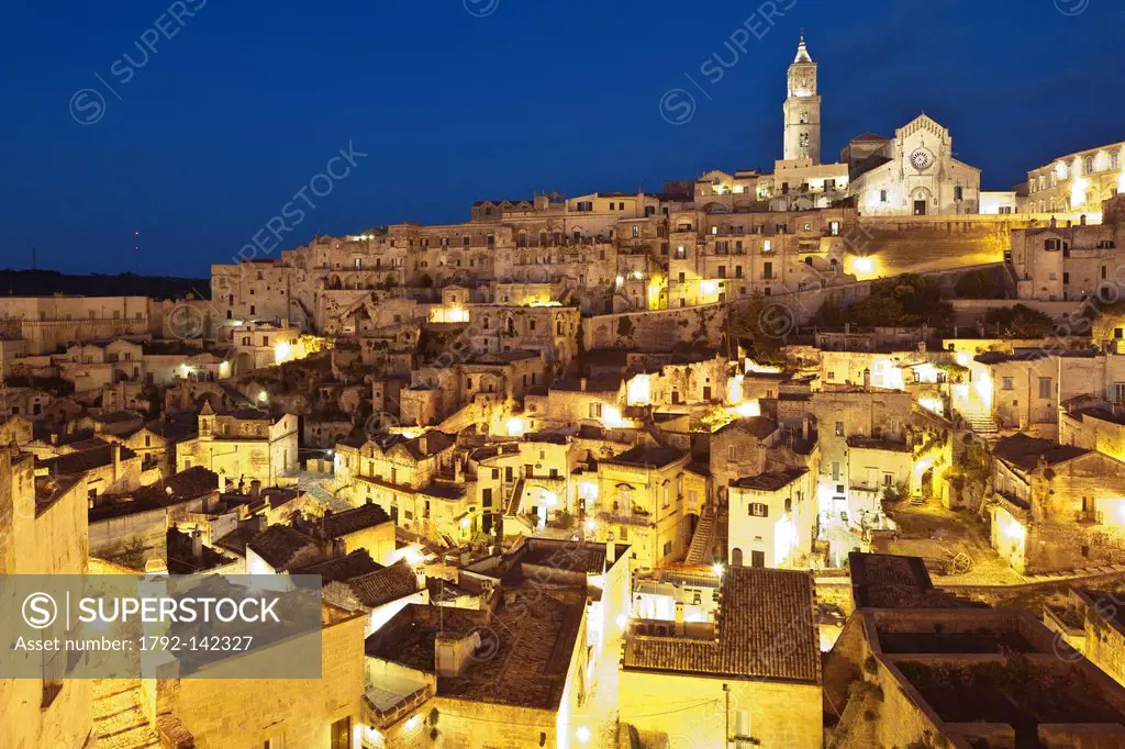 Italy, Basilicate, Matera, semi_cave built borough Sassi listed at the World Heritage by UNESCO, where Pier Paolo Pasolini´s 1964 Gospel according to ...