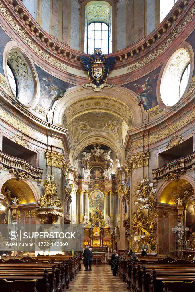 Austria, Vienna, Petersplatz, St. Peter Church Peterskirche, built in 1722, Baroque style