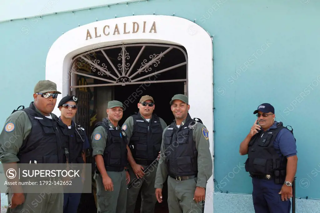 Puerto Rico, Vieques Island, town of Isabel Segunda, the police