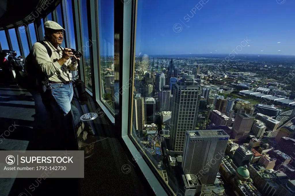 Australia, New South Wales, Sydney, at the top of the AMP Tower, the highest tower of the south hemisphere 305m completed in 1981