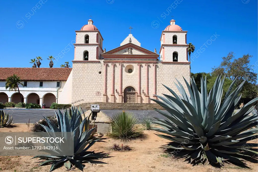 United States, California, Santa Barbara, the Mission founded by the Franciscans in 1786, the church built in 1820