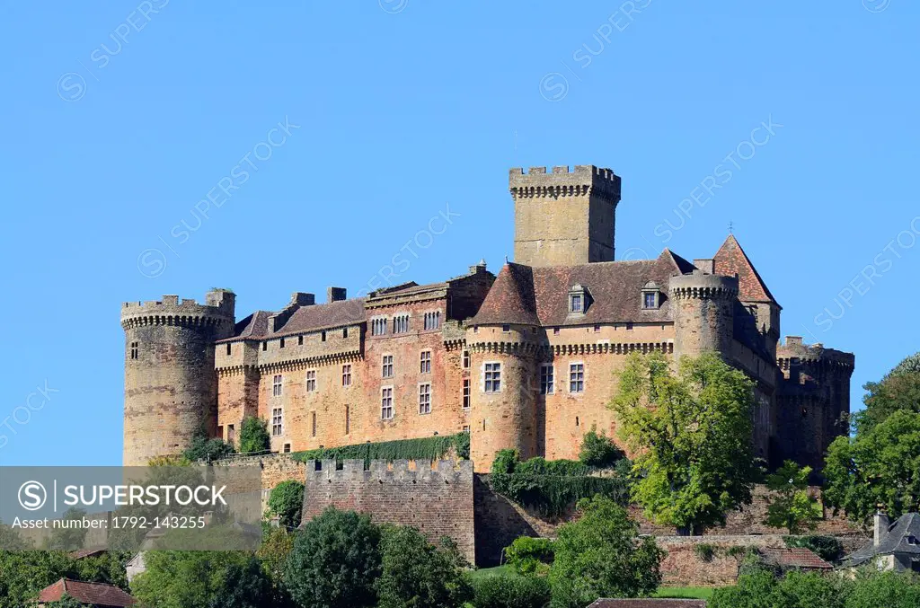 France, Lot, Haut Quercy, Dordogne valley, Castelnau Bretenoux castle