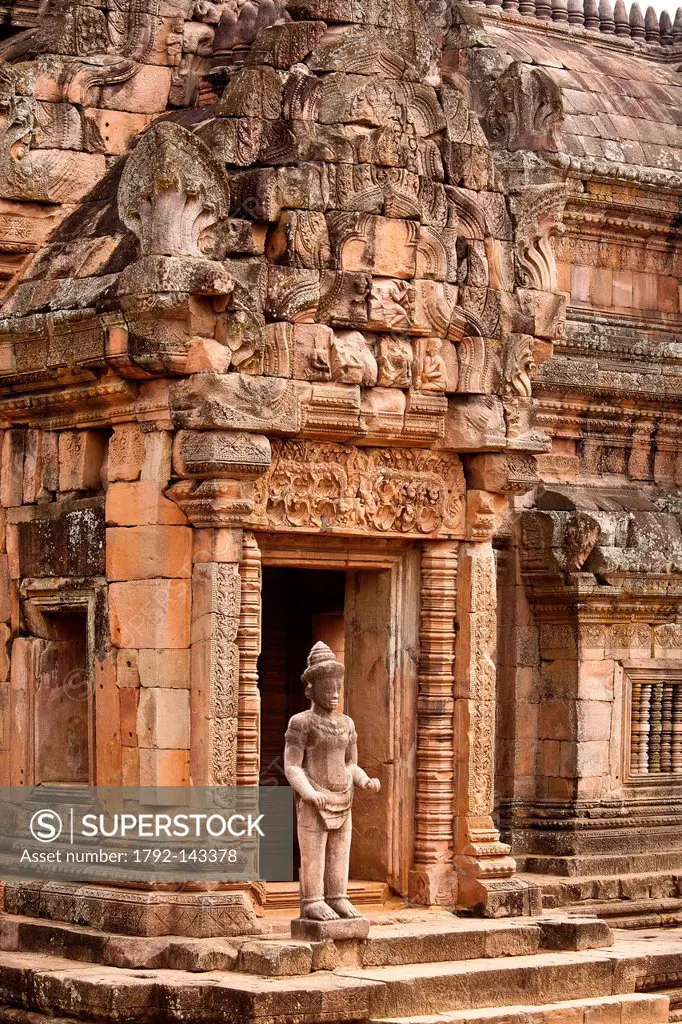 Thailand, Buriram province, Nang Rong, Prasat Phnom Rung, Khmer temple statue of the 11th century