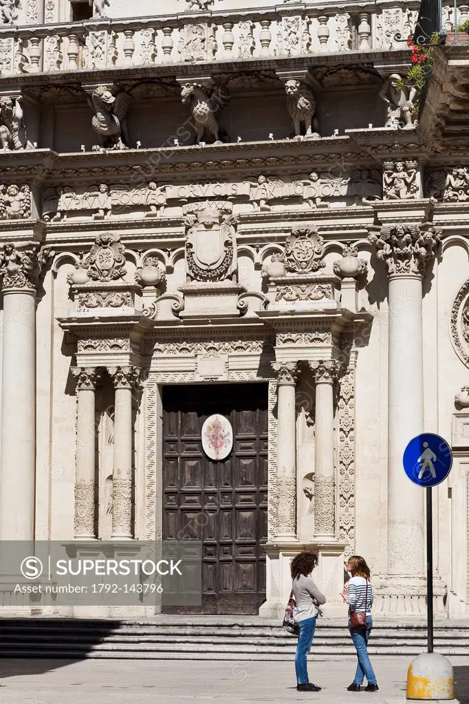 Italy, Puglia, Lecce, Santa Croce basilica built in the 16th and 17th century