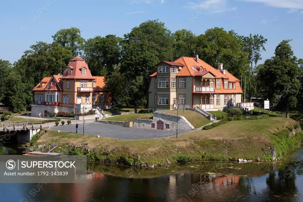 Estonia Baltic States, Saare Region, Saaremaa Island, Kuressaare, beautiful houses of wood