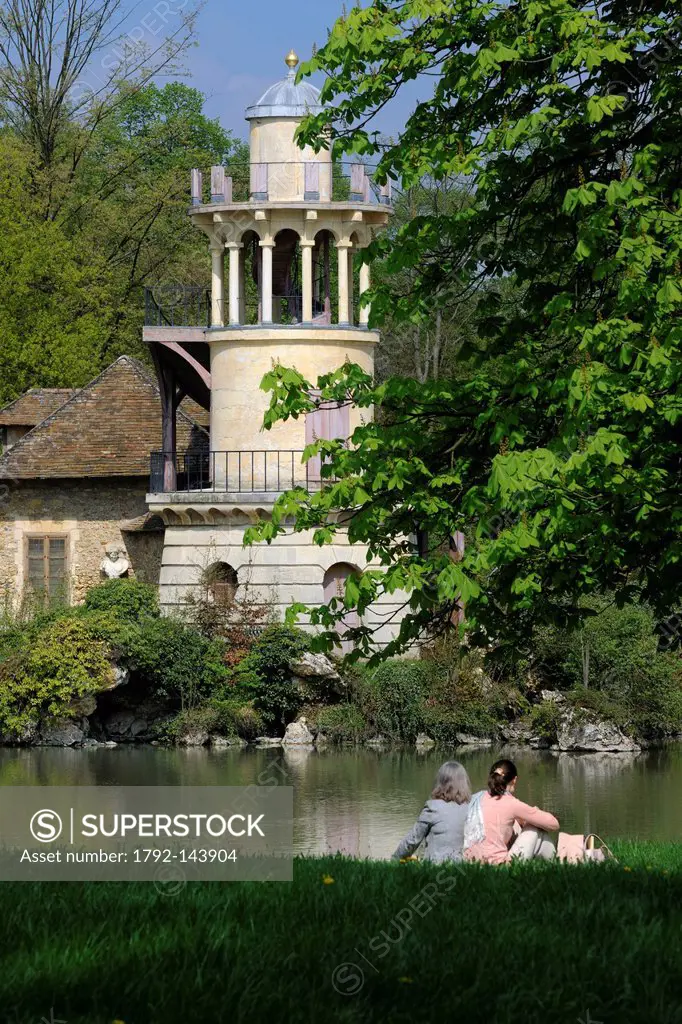 France, Yvelines, Chateau de Versailles, listed as World Heritage by UNESCO, Marlborough Tower of the Queen´s Hamlet in Marie Antoinette´s Estate