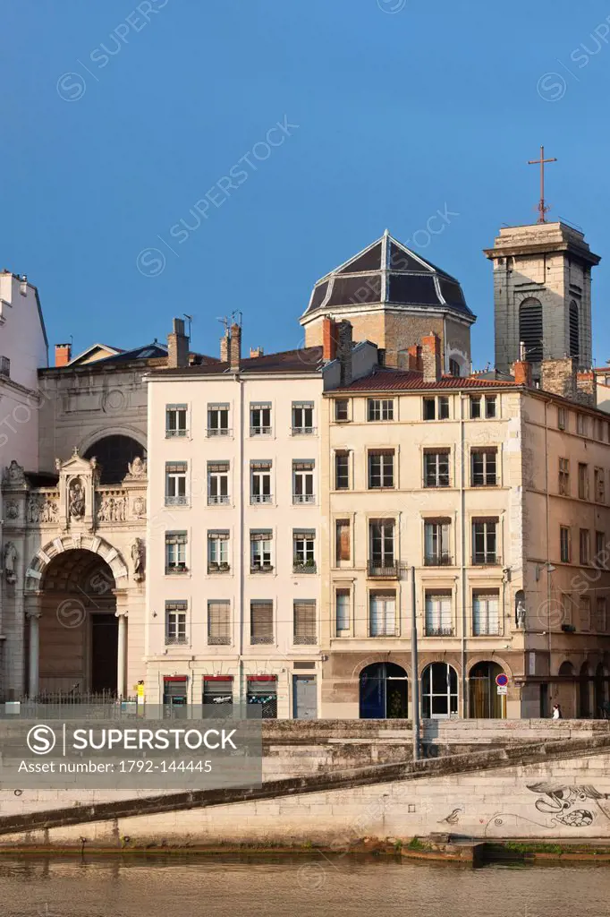 France, Rhone, Lyon, historical site listed as World Heritage by UNESCO, the church St Vincent on the quay St Vincent