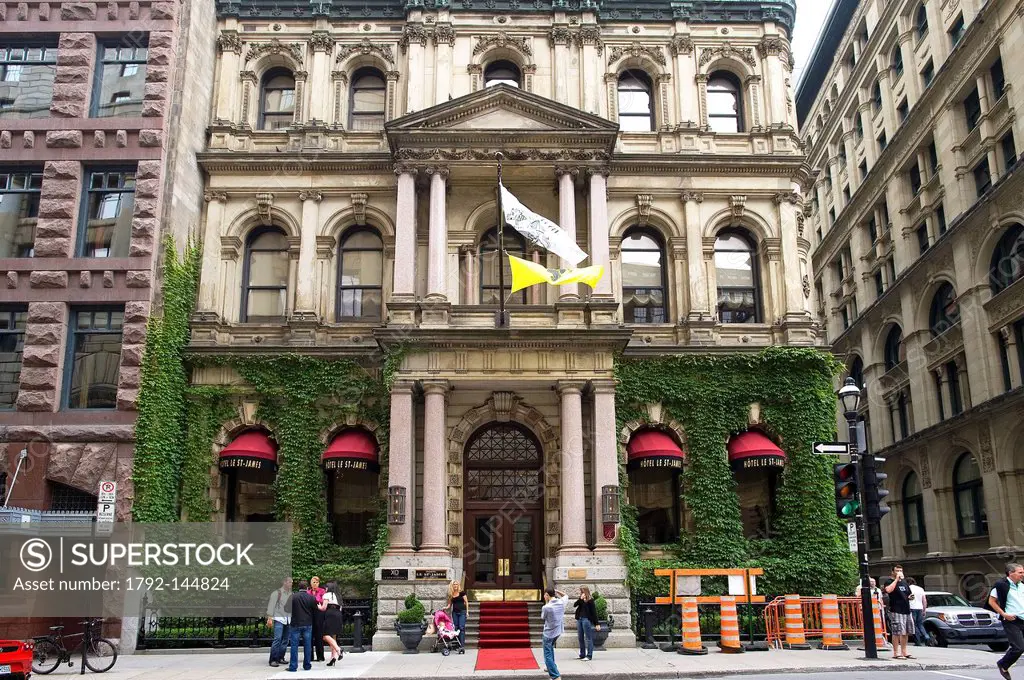 Canada, Quebec province, Montreal, Hotel St James is located in a former bank and is the most luxurious of the city
