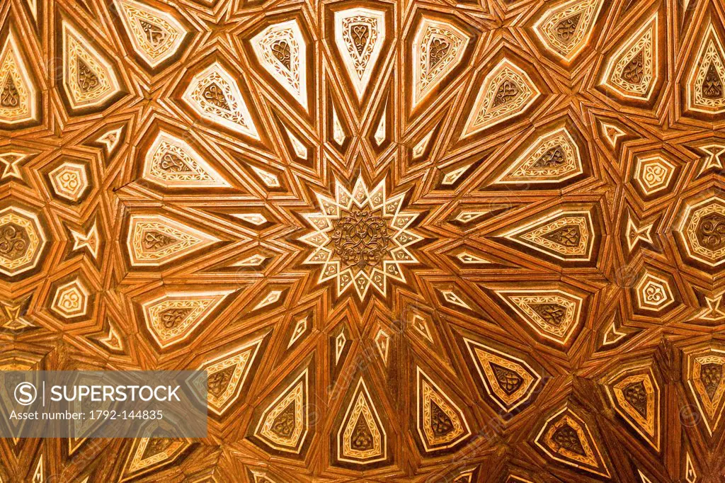 Egypt, Cairo, old town listed as World Heritage by UNESCO, Mohamed Ali mosque, marquetry