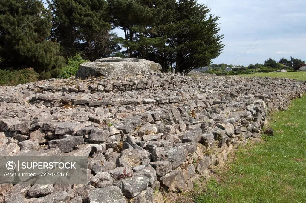 France, Morbihan, Golfe du Morbihan, Locmariaquer, cairn of Er Grah, collective grave dating of 4200 BC