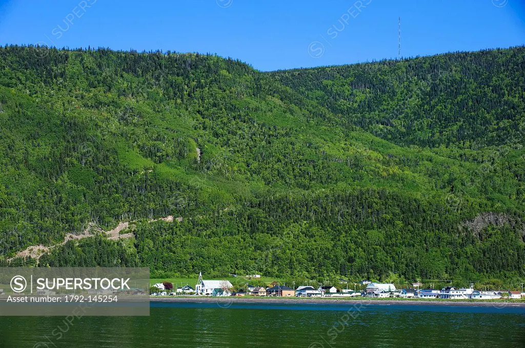 Canada, Quebec province, Gaspe, Mont St Pierre, the St Lawrence river