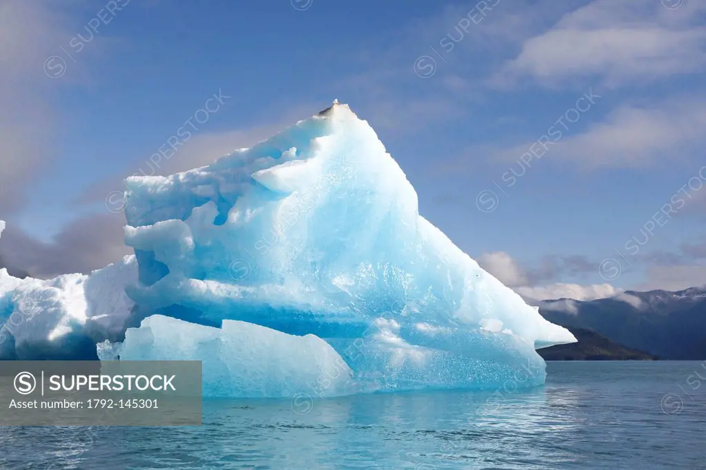 United States, Alaska, Fords Terror Wilderness Area near Juneau, Tracy Arm, iceberg, piece of ice