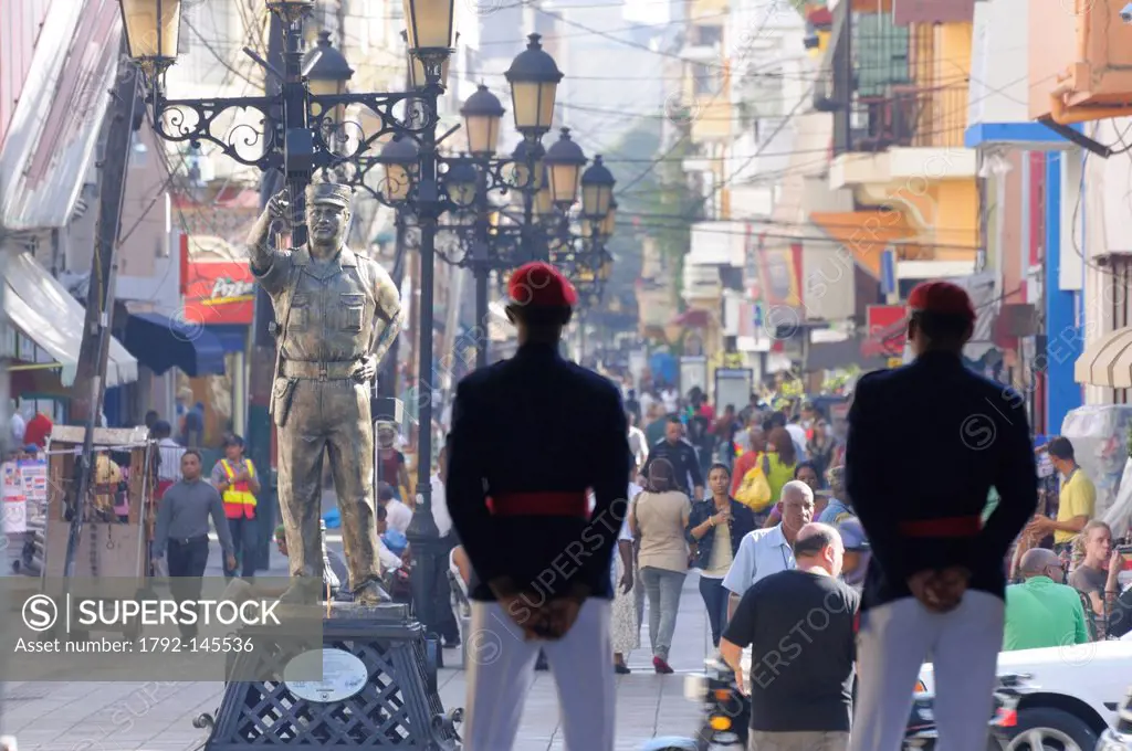 Dominican Republic, Santo Domingo province, Santo Domingo, colonial town listed as World Heritage by UNESCO, El Conde pedestrian street, center of the...