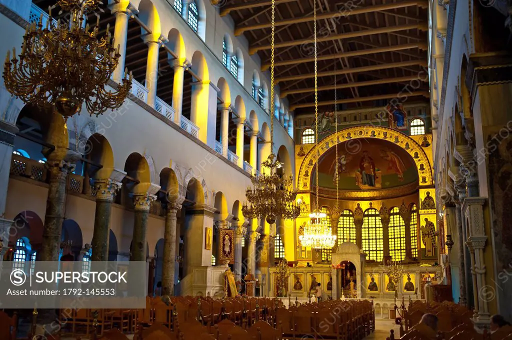 Greece, Macedonia, Thessaloniki, Agios Dimitrios St Demetrius Paleochristian Church, listed as World Heritage by UNESCO