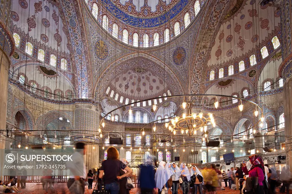 Turkey, Istanbul, historical centre listed as World Heritage by UNESCO, Sultanahmet district, the mosque Sultan Ahmet Camii Blue Mosque