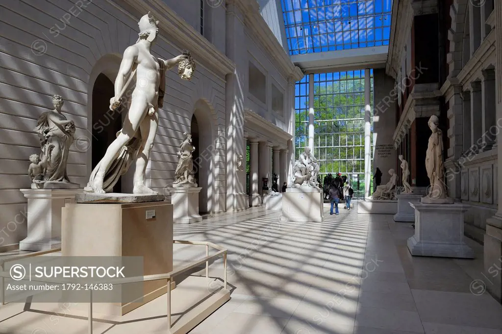 United States, New York, Manhattan, East Side, Metropolitan Museum of art MET, courtyard of European sculptures, Perseus and the head of Medusa by Ant...