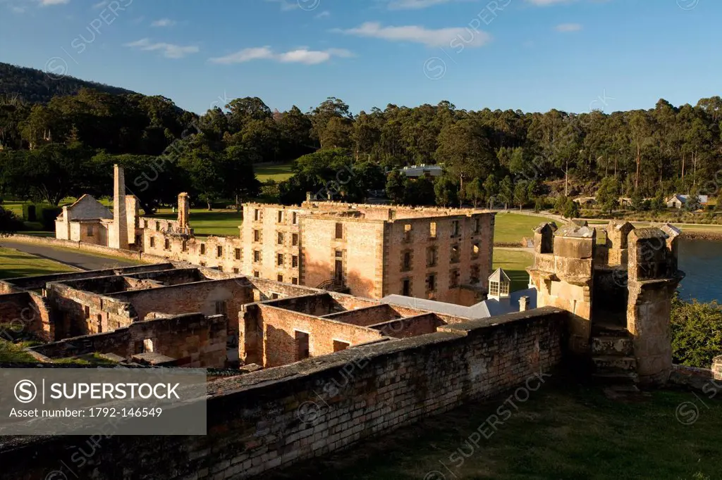Australia, Tasmania, Port Arthur, listed as World Heritage by UNESCO, main building of the former penal colony where the English convicts were kept