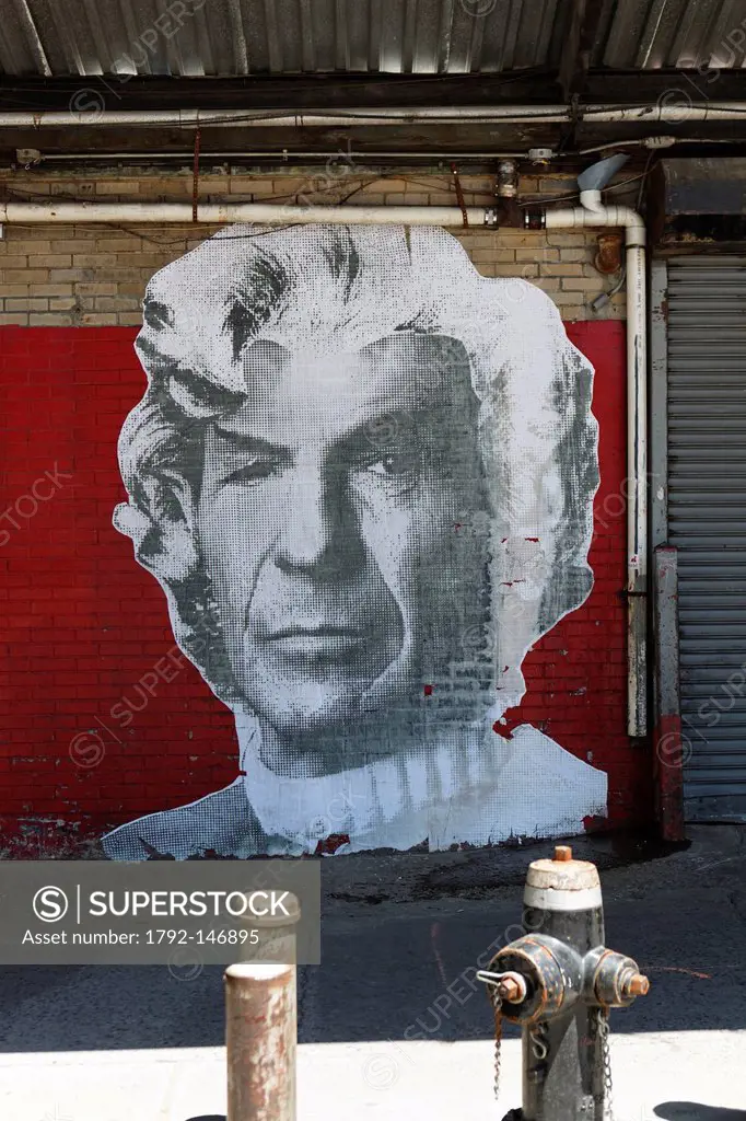 United States, New York City, Manhattan, Meatpacking District, mister Spock´s face with Marilyn Monroe´s hair