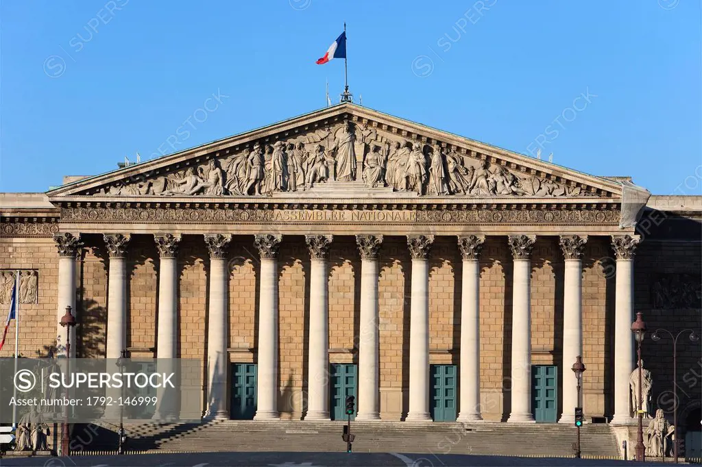 France, Paris, the Palais Bourbon, headquarters for the Assemblee Nationale French National Assembly