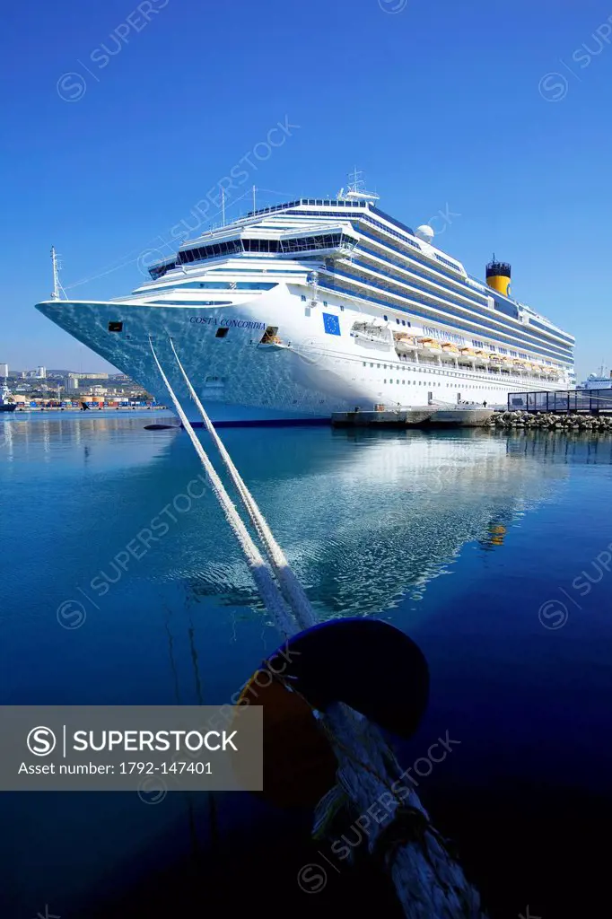France, Bouches du Rhone, Marseille, 2nd arrondissement, Zone Euromediterranee, Grand Port Maritime, Costa Concordia cruise ship terminal