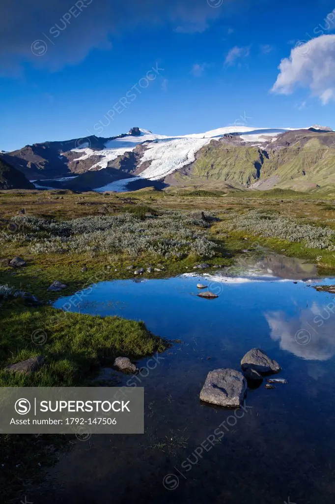 Iceland, Austur Skaftafells Sysla´s region, Hof, tongue of the glacier of orfajokull