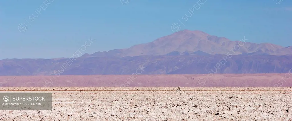 Chile, Antofagasta region, Atacama Desert, Salar de Atacama, mineral landscape completely arid Atacama Salar