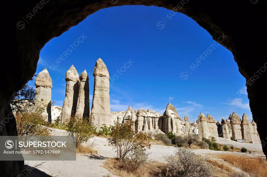 Turkey, Central Anatolia, Cappadocia listed as World Heritage by UNESCO, near Uchisar, Love Valley