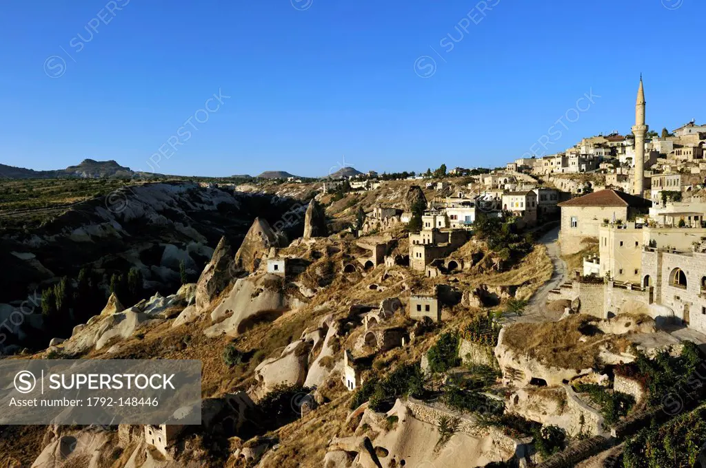 Turkey, Central Anatolia, Cappadocia listed as World Heritage by UNESCO, Uchisar, tuff hills and cave dwellings